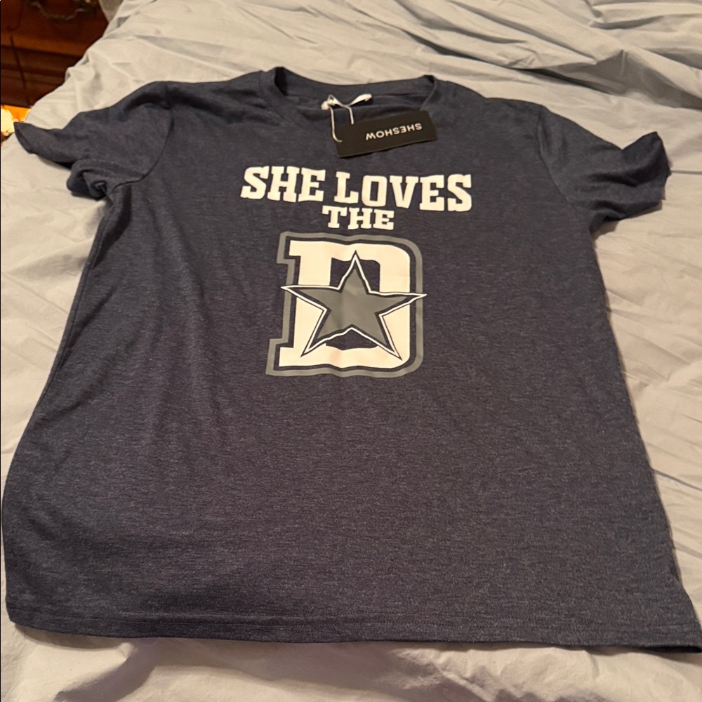 Blue Graphic T-Shirt with Star Design Dallas Cowboys